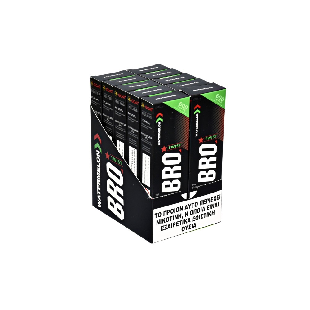 BRO Twist Watermelon Disposable Pen Kit 2ml με Ενσωματωμένη Μπαταρία 600puffs 1τμχ