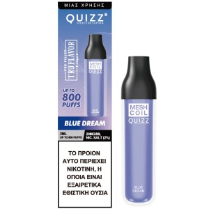 Quizz Vape μιας χρήσης QD43 2% nic 800 puff Bluberry Ice