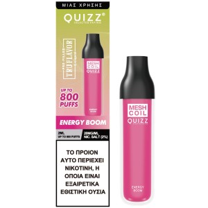 Quizz Vape μιας χρήσης QD43 2% nic 800 puff Energy Boom