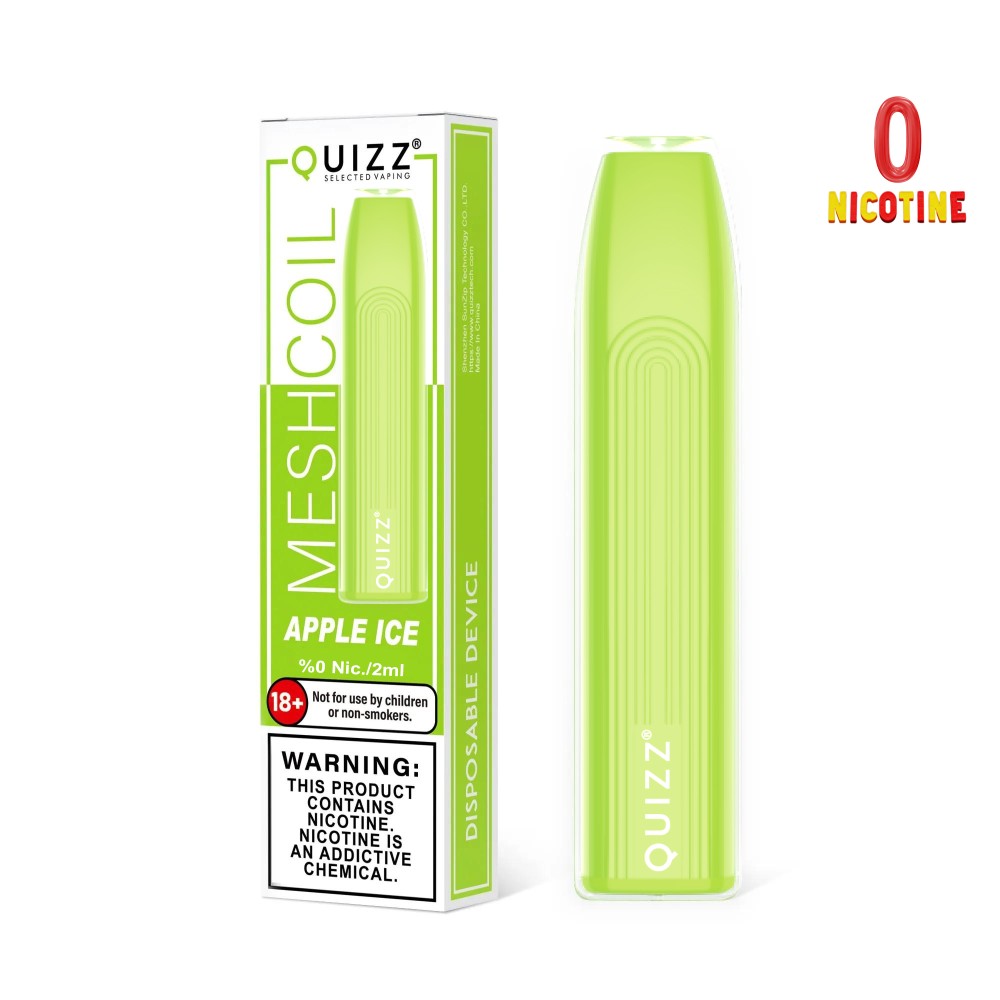 Quizz Vape μιας χρήσης QD44 0% nic 800 puff Apple Ice