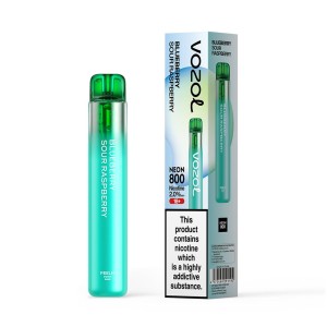 Vozol Neon 800 Vape μιας χρήσης 2ml 2% mg 800 puffs Blueberry Sour Raspberry