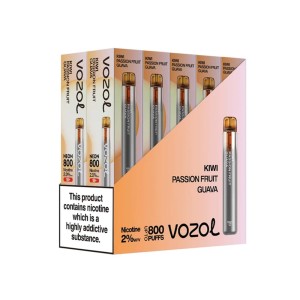 Vozol Neon 800 Vape μιας χρήσης 2ml 2% mg 800 puffs Kiwi Passion Fruit Guava