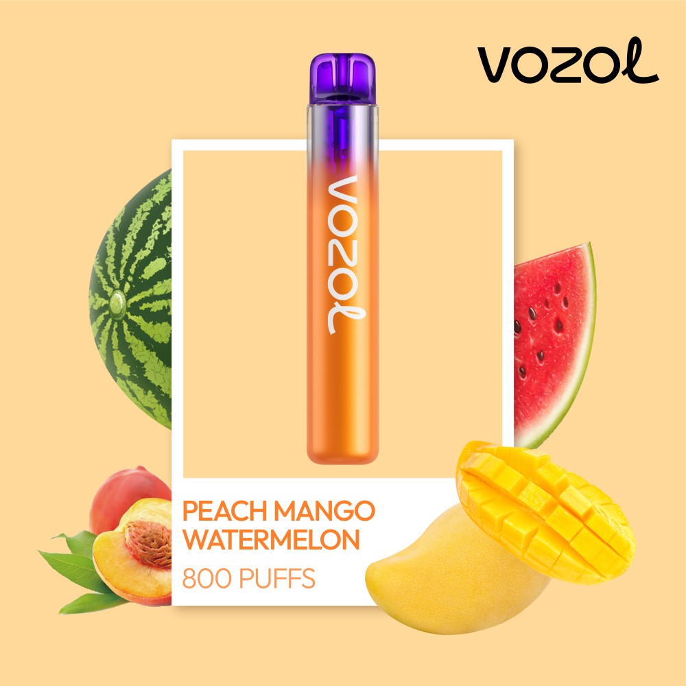 Vozol Neon 800 Vape μιας χρήσης 2ml 2%mg 800puffs Peach Mango Watermelon Vozol Neon 800 Vape μιας χρήσης 2ml 2%mg 800puffs Peach Mango Watermelon
