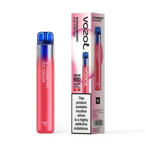 Vozol Neon 800 Vape μιας χρήσης 2ml 2% mg 800 puffs Strawberry Ice Cream